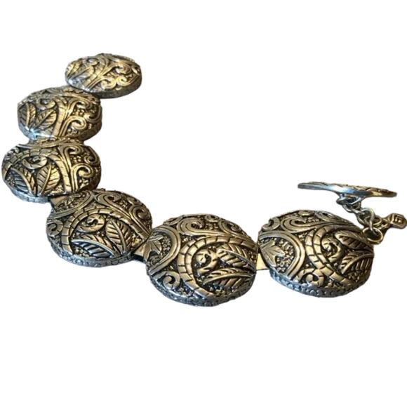 Silpada Sterling Silver Ancient Scroll Bracelet Toggle Clasp B2092 - Picture 5 of 13